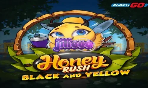 Honey Rush Black and Yellow slot game interface